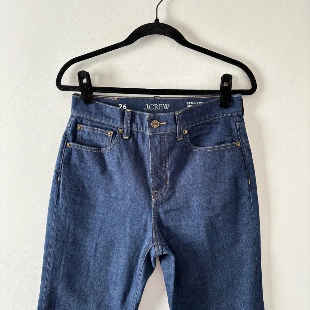 J. Crew Charley Kickout Cropped Jean Semi-Stretch High Rise Denim Wide Leg - Picture 4 of 8